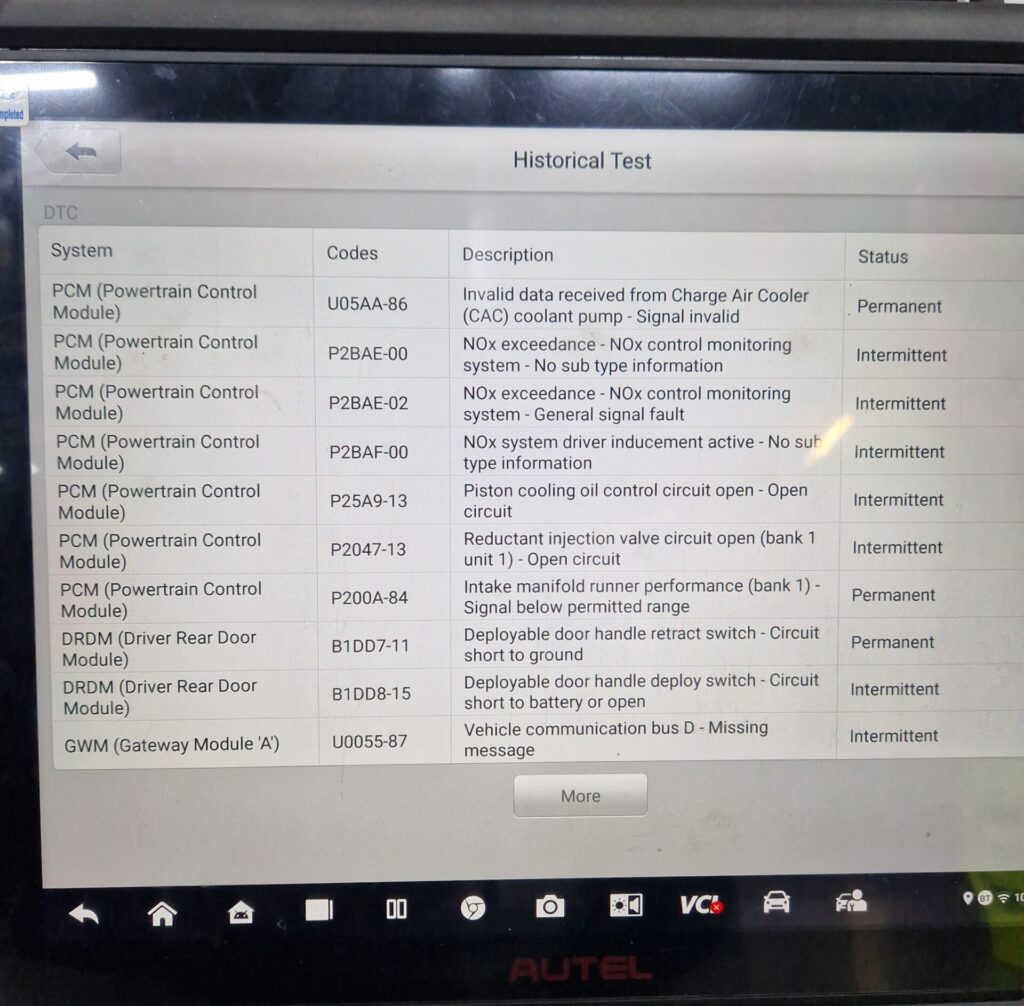 Range Rover P25A9 Fault